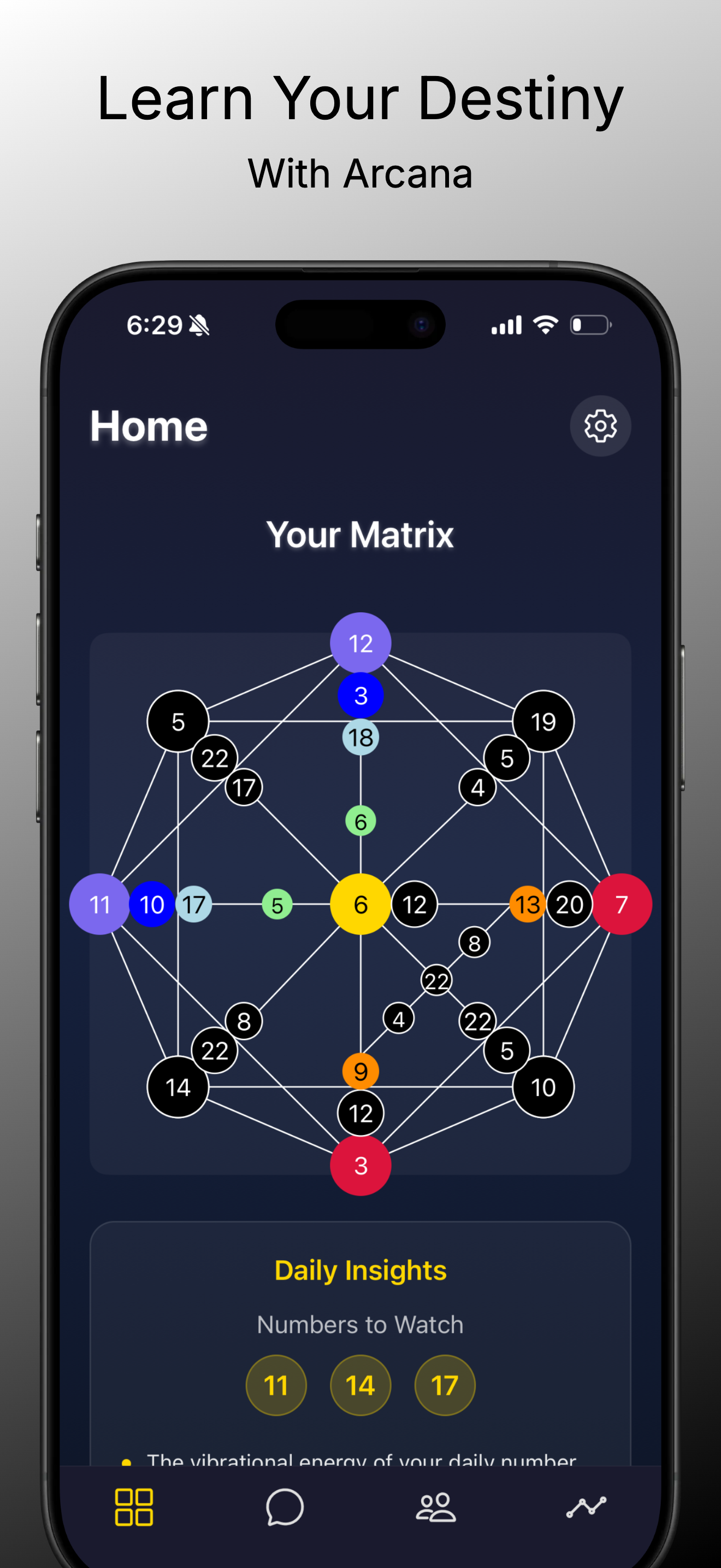 Arcana App Home Screen